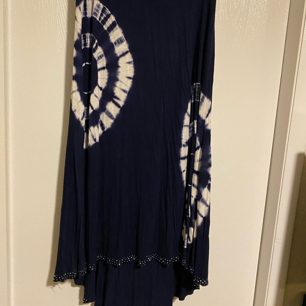 Beautiful tie dye maxi skirt with rhinestones on the hem Sz M